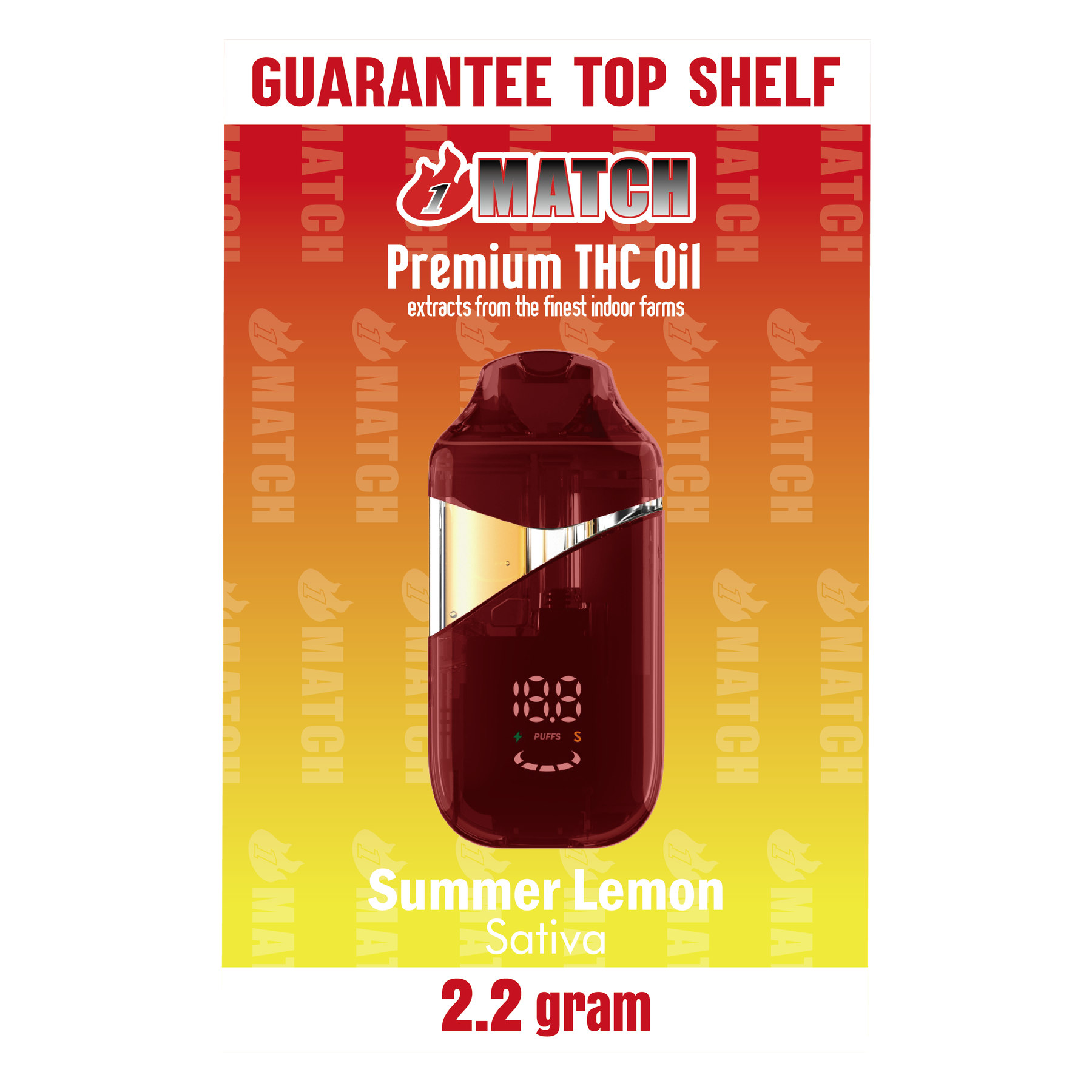 1Match 2.2g Vape - Summer Lemon (Sativa) - Image 3